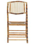 Set of 4 Dining Chairs Folding TRENTOR Bamboo Natural