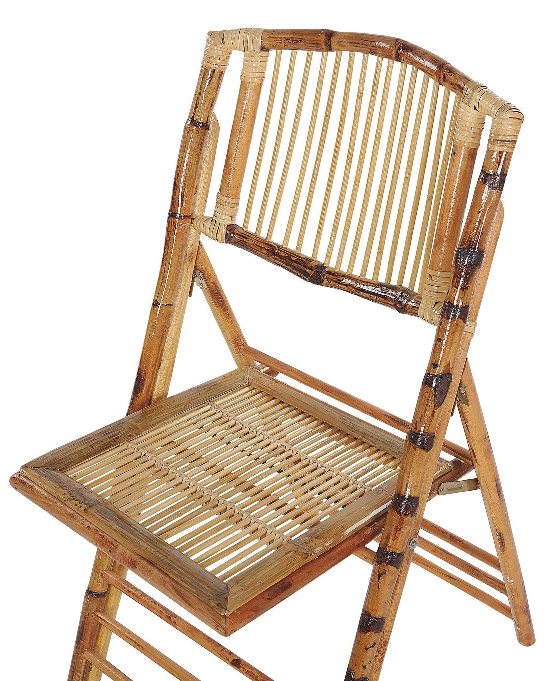 Set of 4 Dining Chairs Folding TRENTOR Bamboo Natural