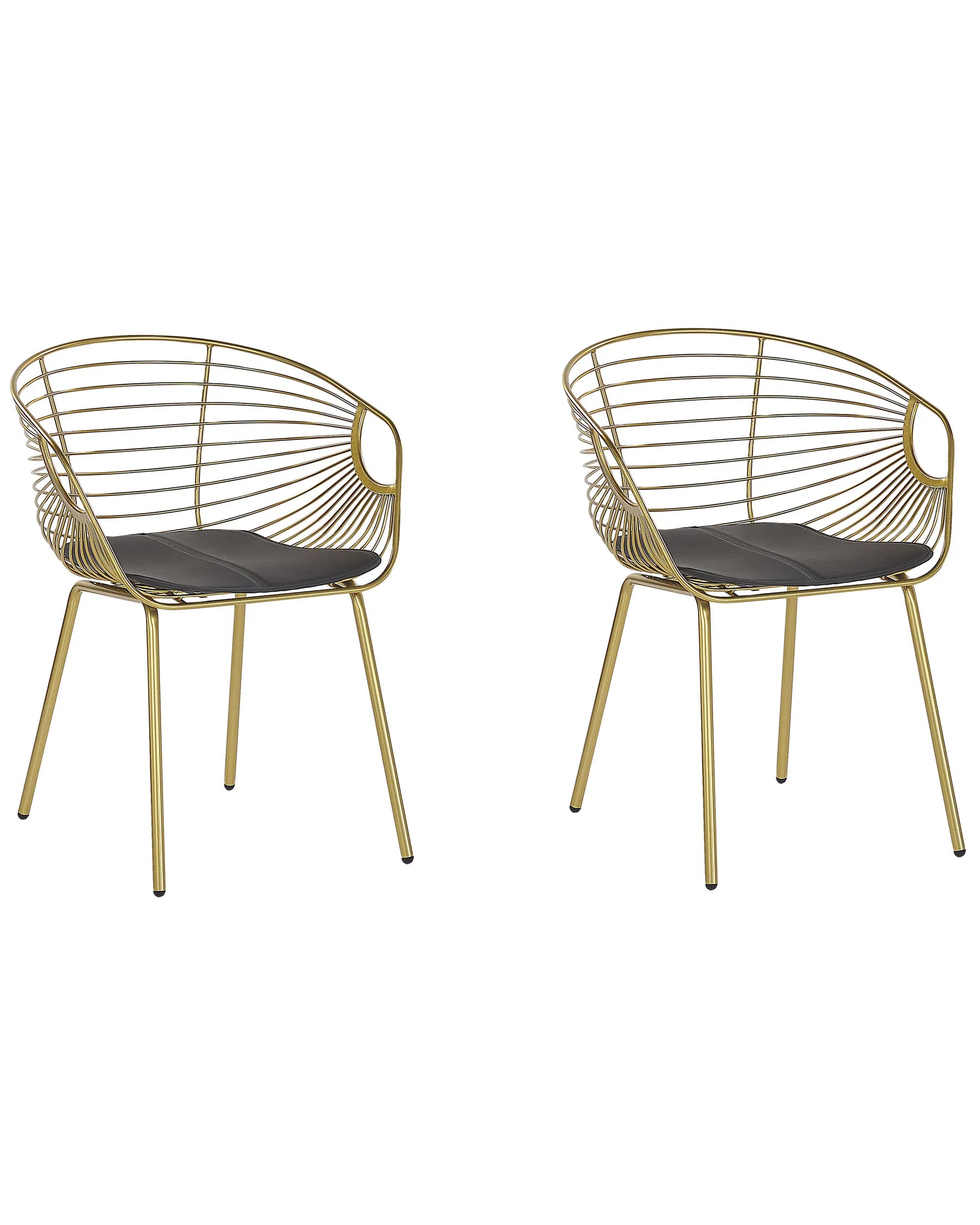Set of 2 Dining Chairs HOBACK Metal Gold