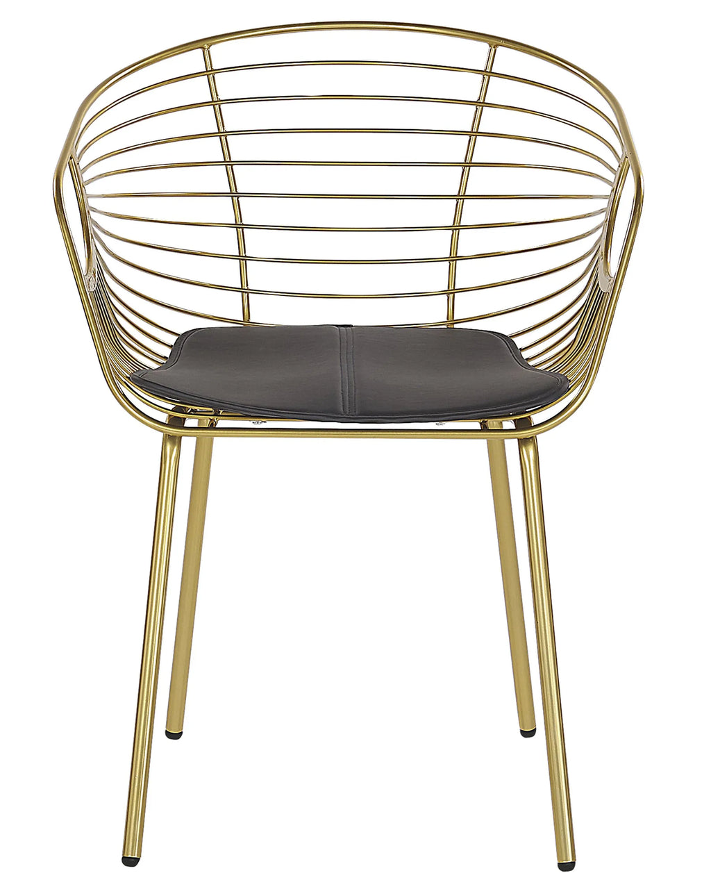 Set of 2 Dining Chairs HOBACK Metal Gold