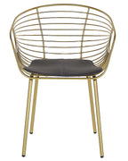 Set of 2 Dining Chairs HOBACK Metal Gold
