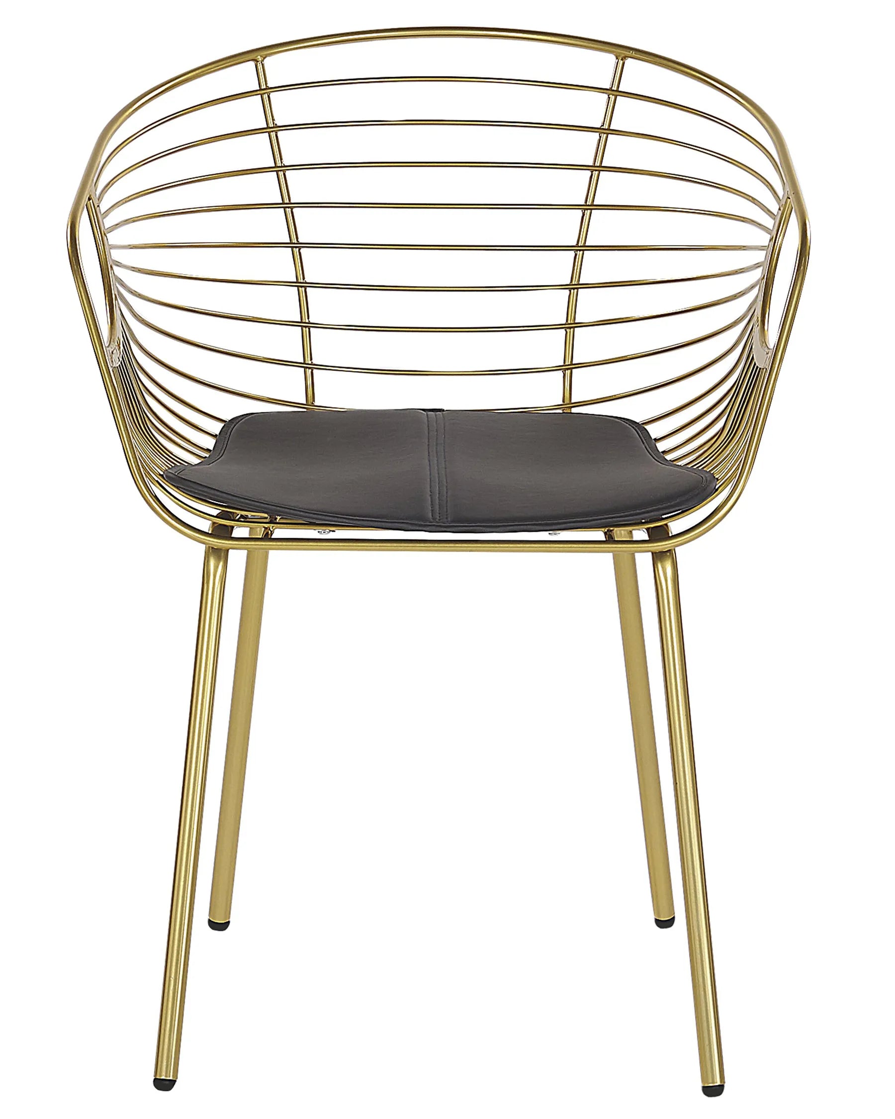 Set of 2 Dining Chairs HOBACK Metal Gold