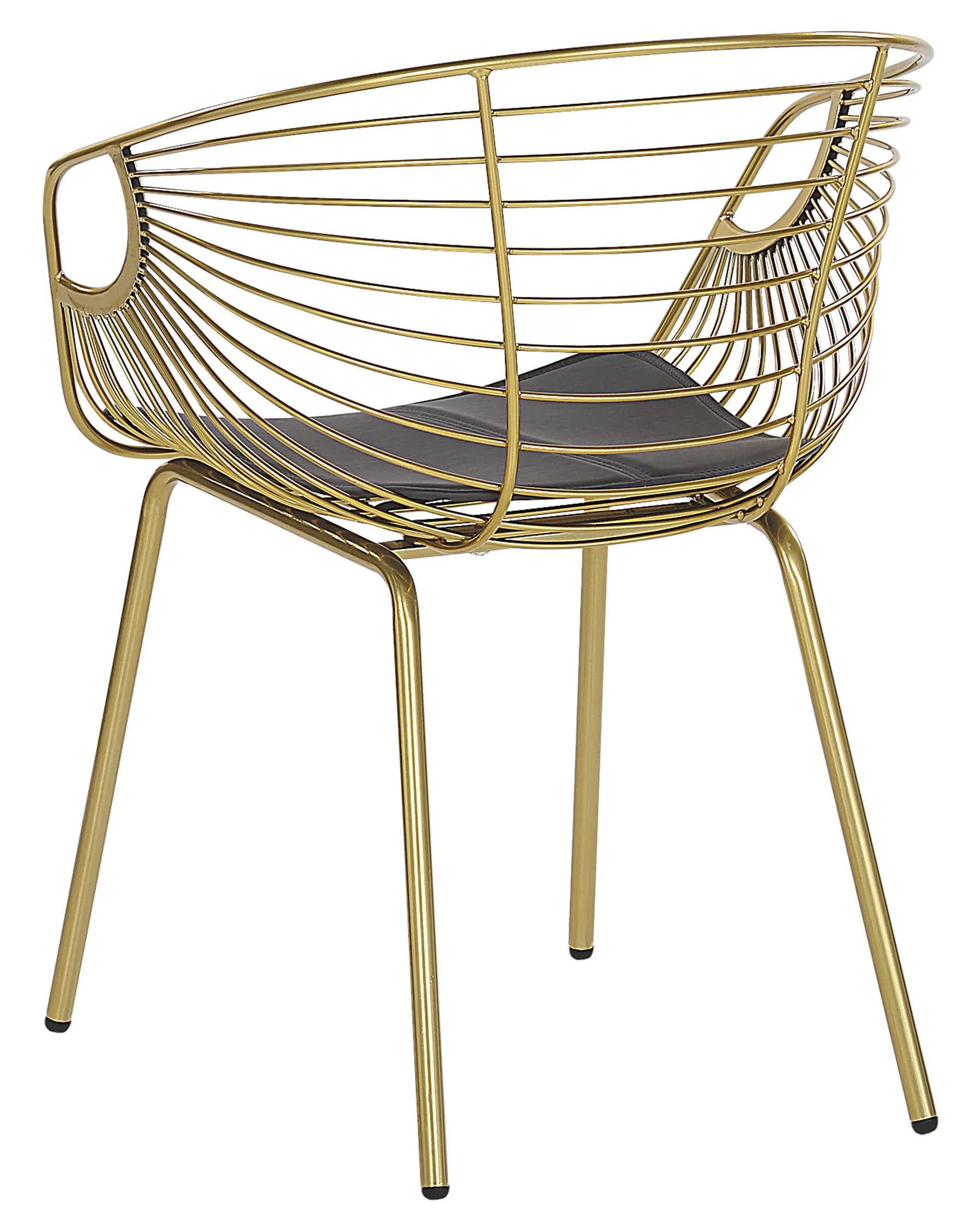 Set of 2 Dining Chairs HOBACK Metal Gold