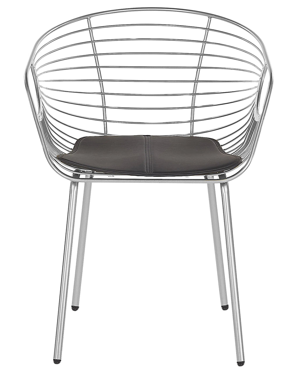 Set of 2 Dining Chairs HOBACK Metal Silver