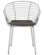 Set of 2 Dining Chairs HOBACK Metal Silver