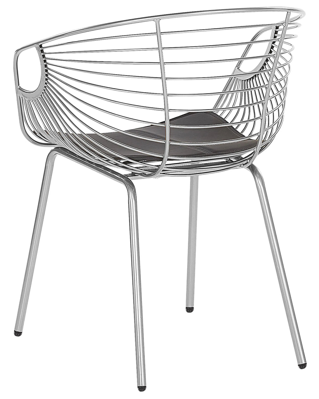 Set of 2 Dining Chairs HOBACK Metal Silver