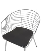 Set of 2 Dining Chairs HOBACK Metal Silver
