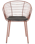 Set of 2 Dining Chairs HOBACK Metal Copper