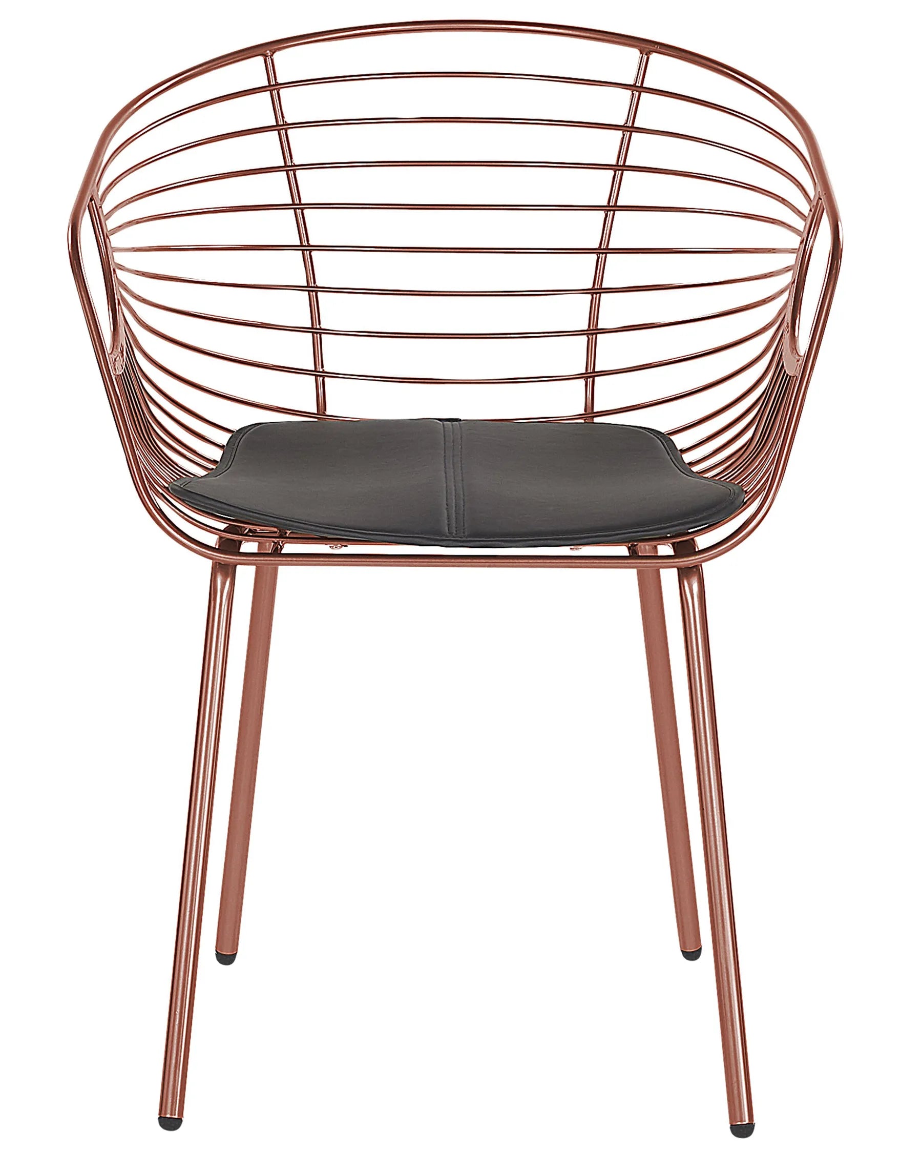 Set of 2 Dining Chairs HOBACK Metal Copper