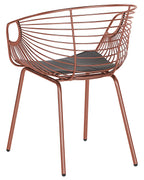 Set of 2 Dining Chairs HOBACK Metal Copper