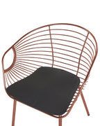 Set of 2 Dining Chairs HOBACK Metal Copper