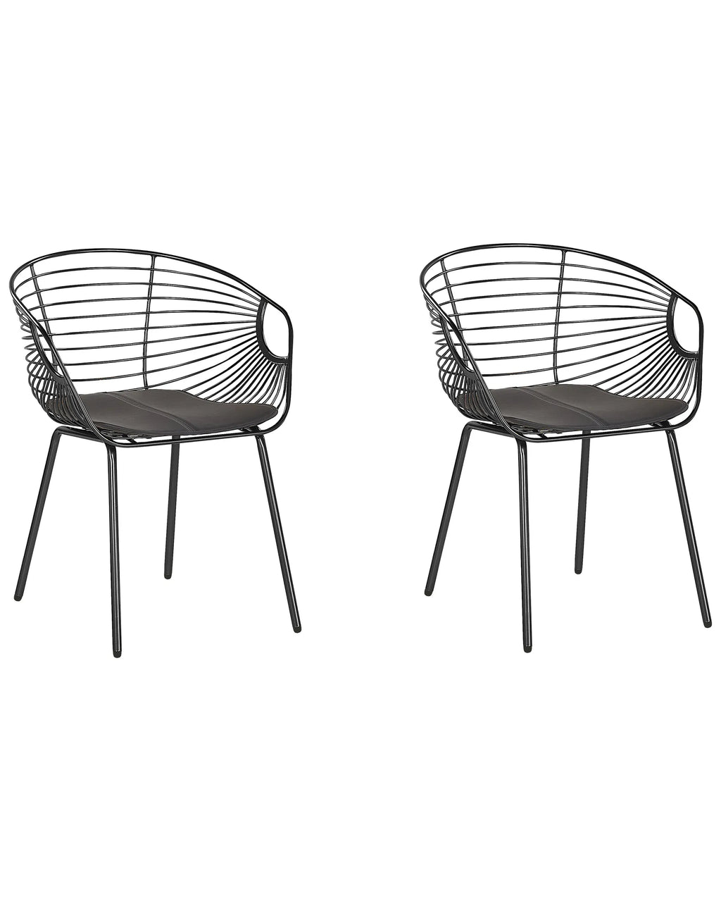 Set of 2 Dining Chairs HOBACK Metal Black