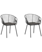 Set of 2 Dining Chairs HOBACK Metal Black