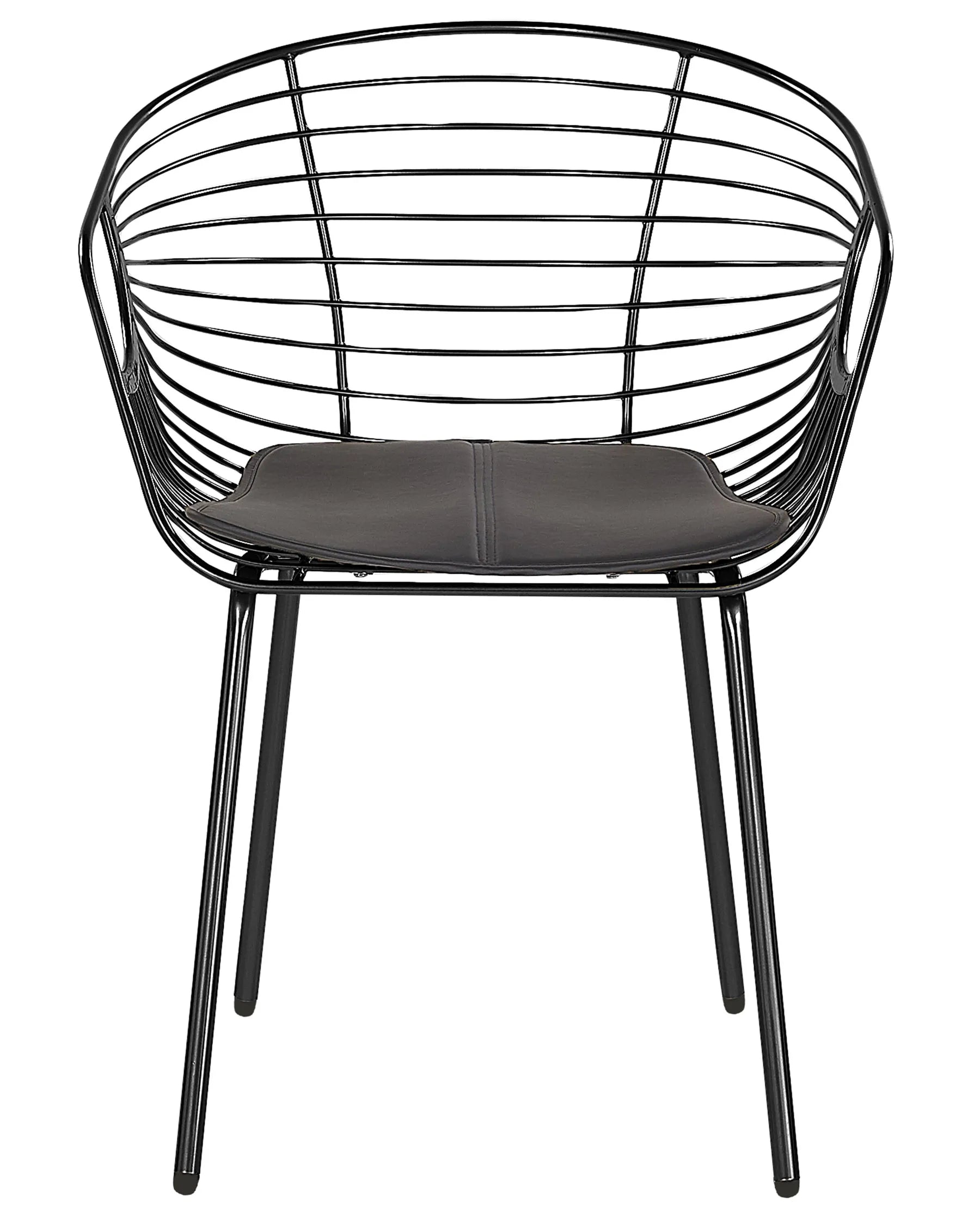Set of 2 Dining Chairs HOBACK Metal Black