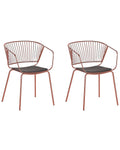 Set of 2 Dining Chairs RIGBY Metal Copper
