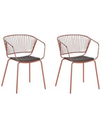 Set of 2 Dining Chairs RIGBY Metal Copper