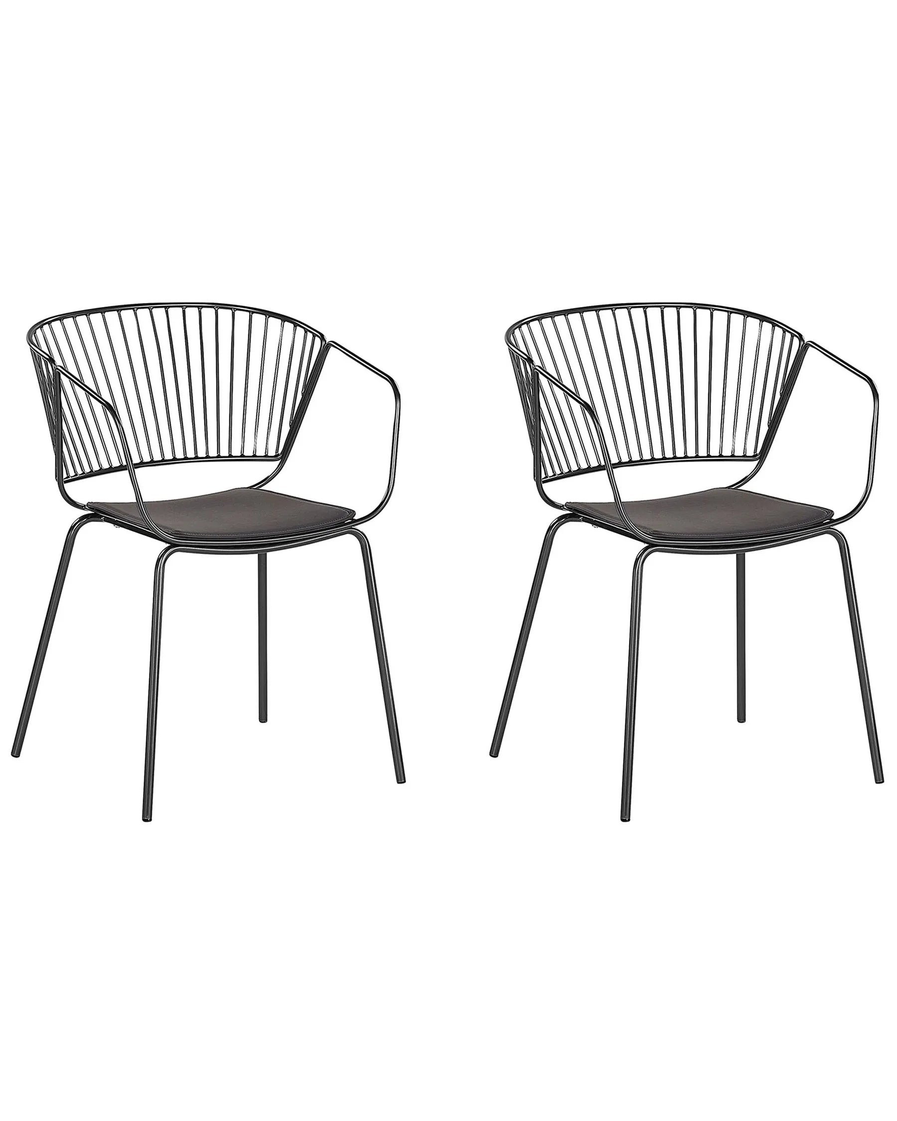 Set of 2 Dining Chairs RIGBY Metal Black