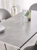 Dining Table SANTIAGO Grey Concrete Effect 160 cm 80 cm