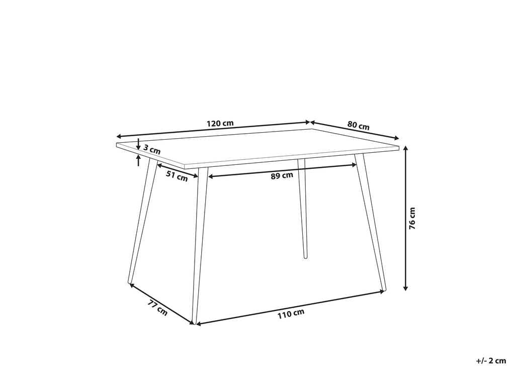 Dining Table SANTIAGO White Marble 120 cm 80 cm