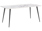Dining Table SANTIAGO White Marble 160 cm 80 cm