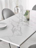 Dining Table SANTIAGO White Marble 160 cm 80 cm