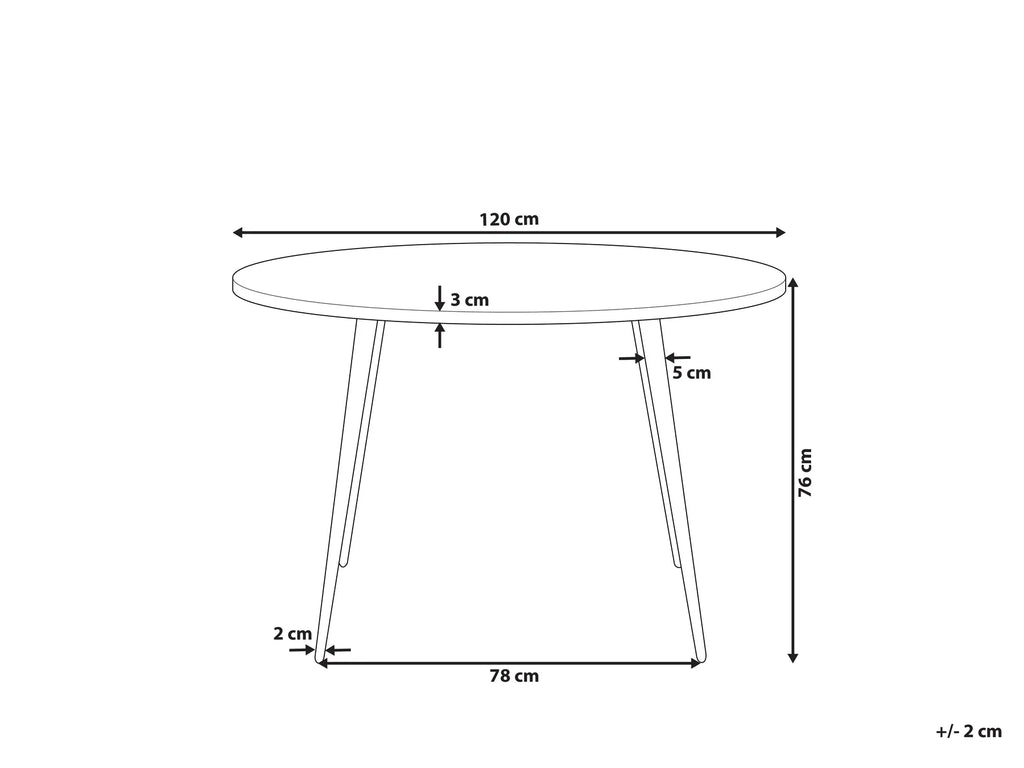 Dining Table ODEON Grey Concrete Effect 120 cm 120 cm