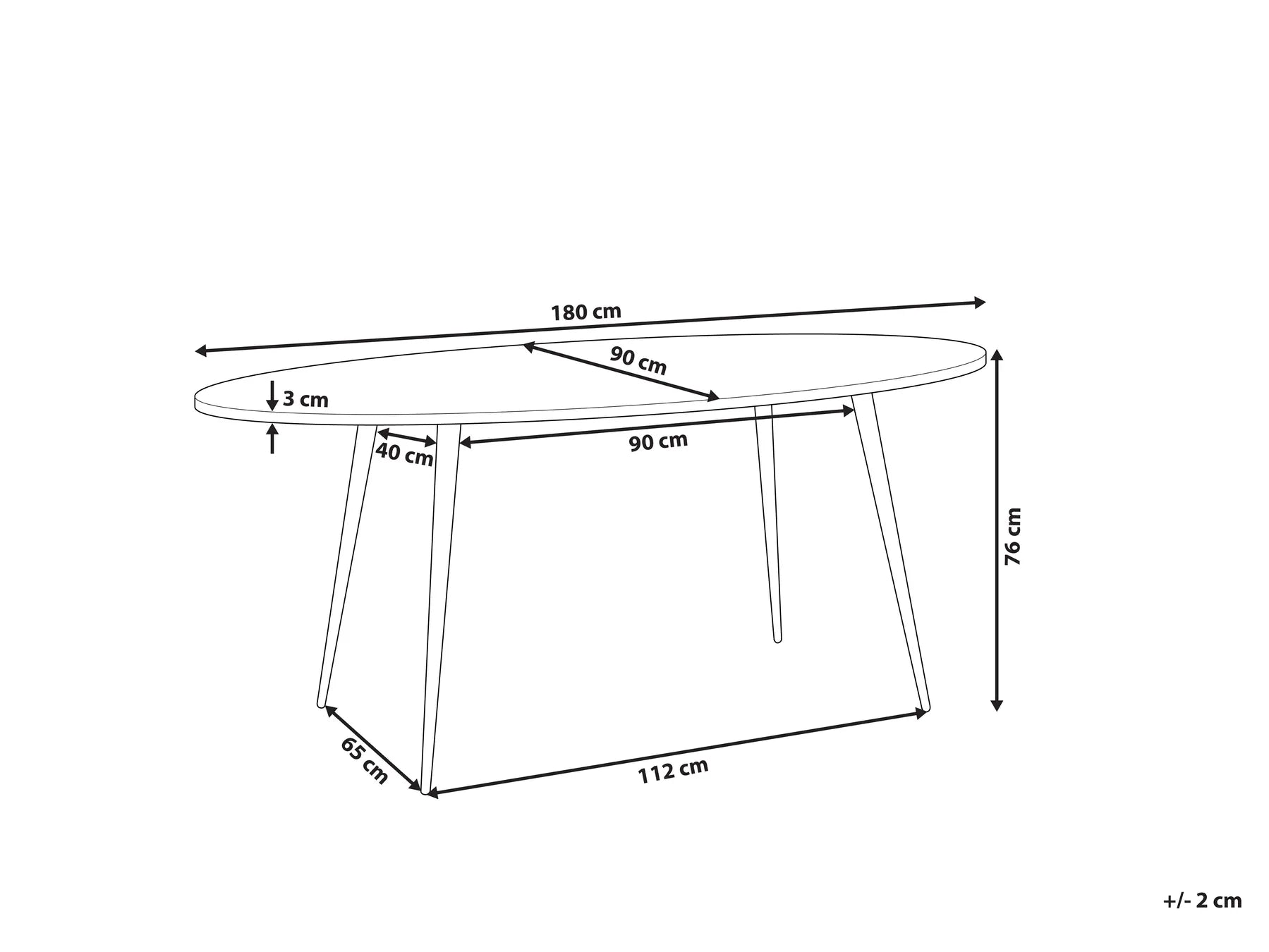 Dining Table OTTAWA Light Brown 180 cm 90 cm