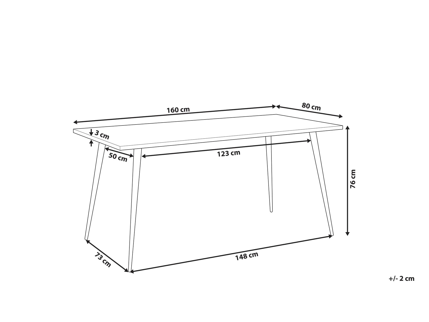 Dining Table SANTIAGO Grey Concrete Effect 160 cm 80 cm