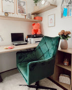 Swivel Armchair VAKSALA Velvet Dark Green