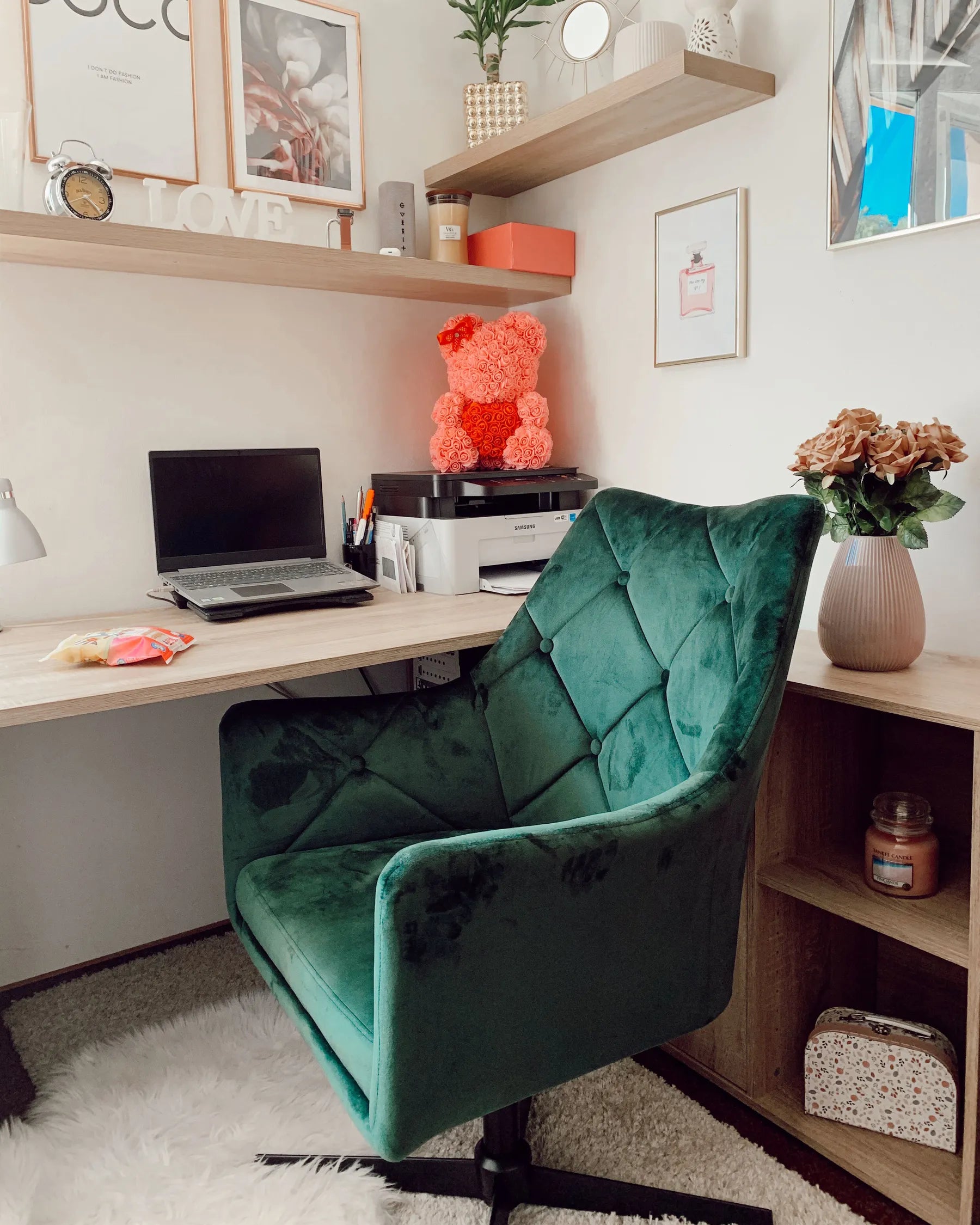 Swivel Armchair VAKSALA Velvet Dark Green