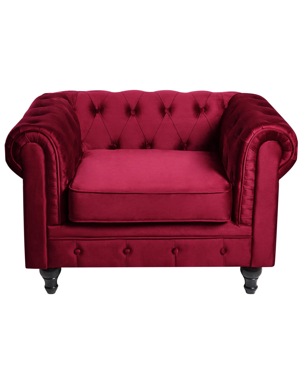 Armchair CHESTERFIELD Velvet Burgundy