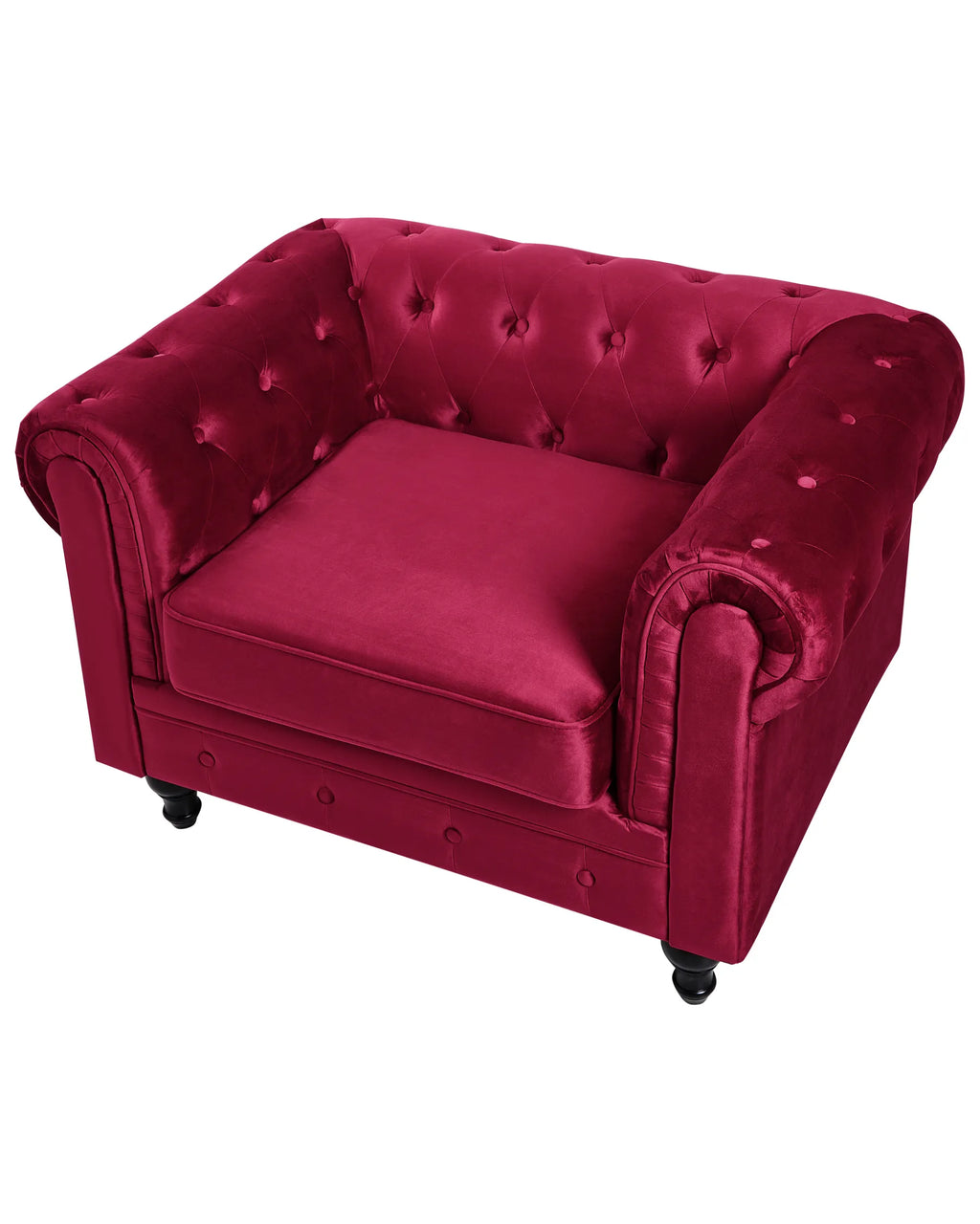 Armchair CHESTERFIELD Velvet Burgundy