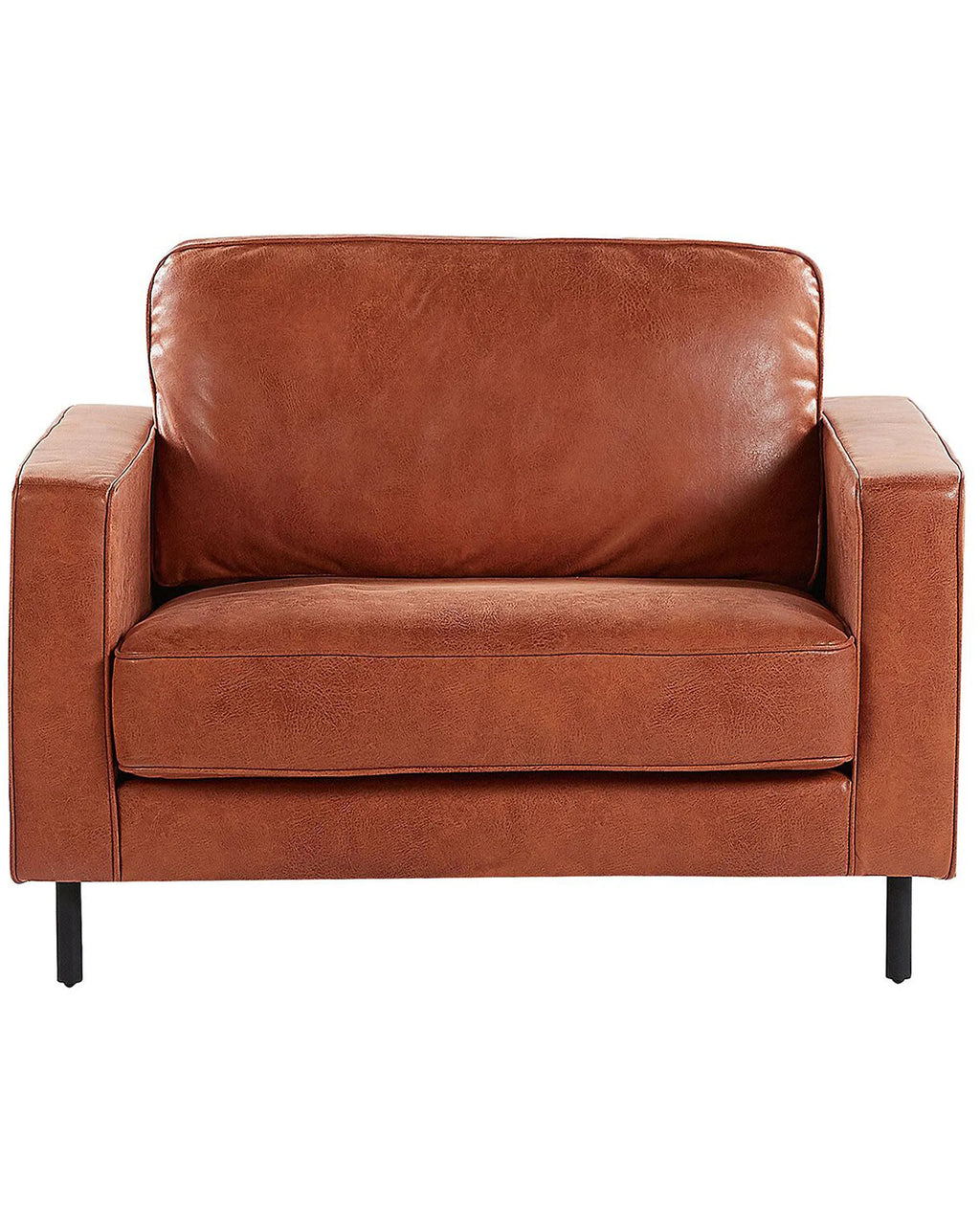 Armchair SAVALEN Faux Leather Golden Brown
