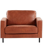 Armchair SAVALEN Faux Leather Golden Brown