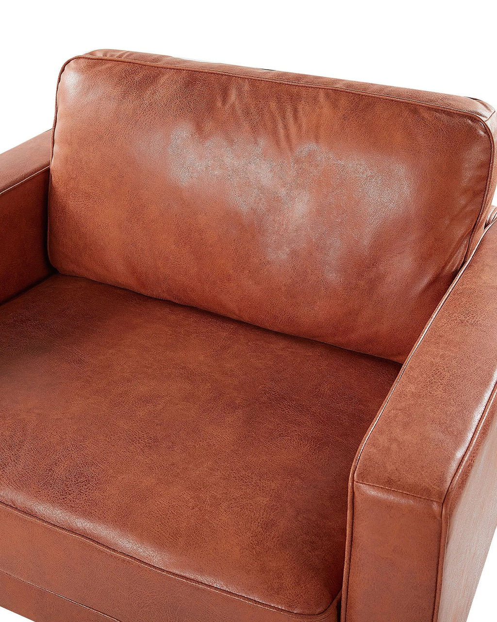 Armchair SAVALEN Faux Leather Golden Brown