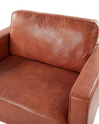 Armchair SAVALEN Faux Leather Golden Brown