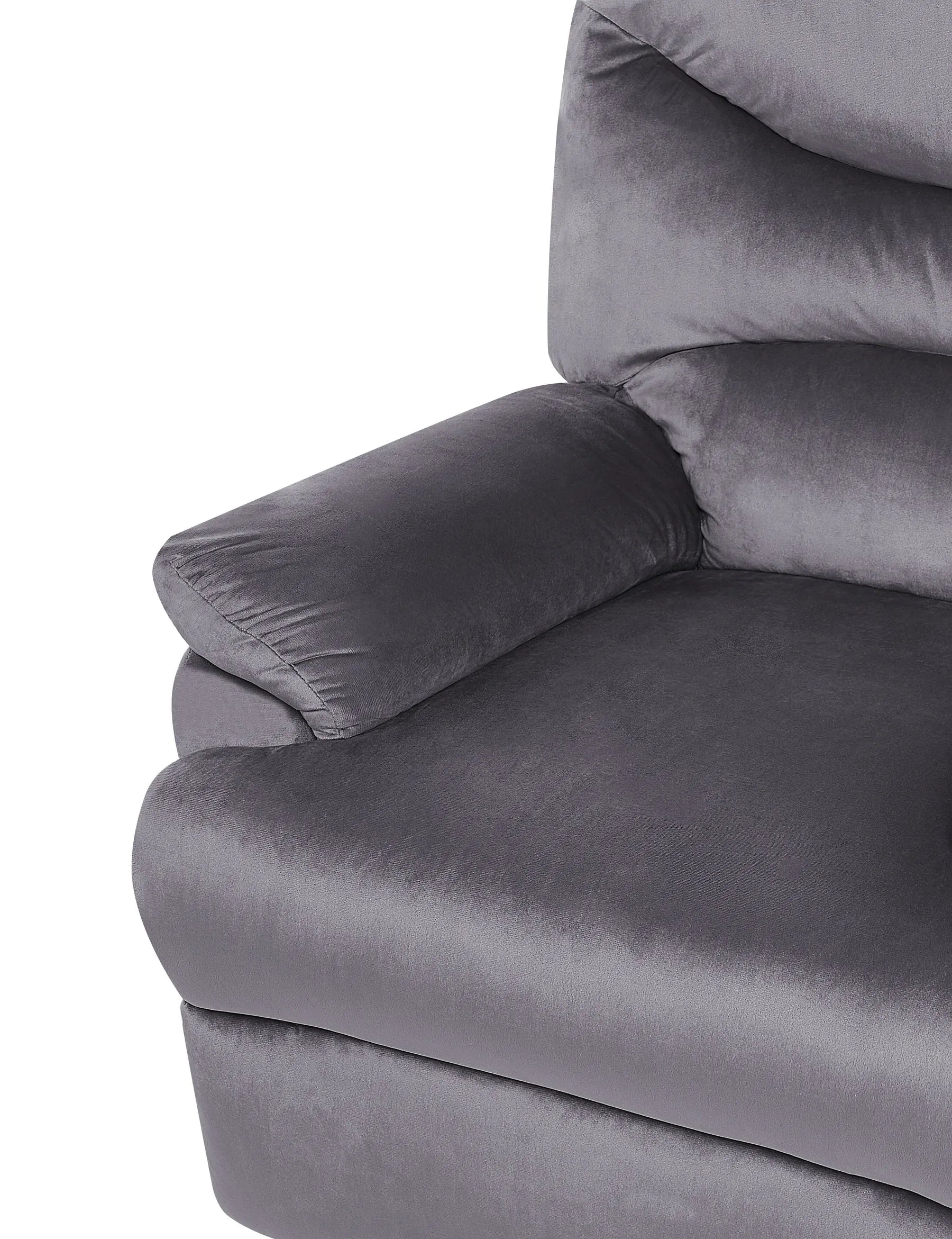 Recliner Chair ESLOV with Footrest Velvet Grey