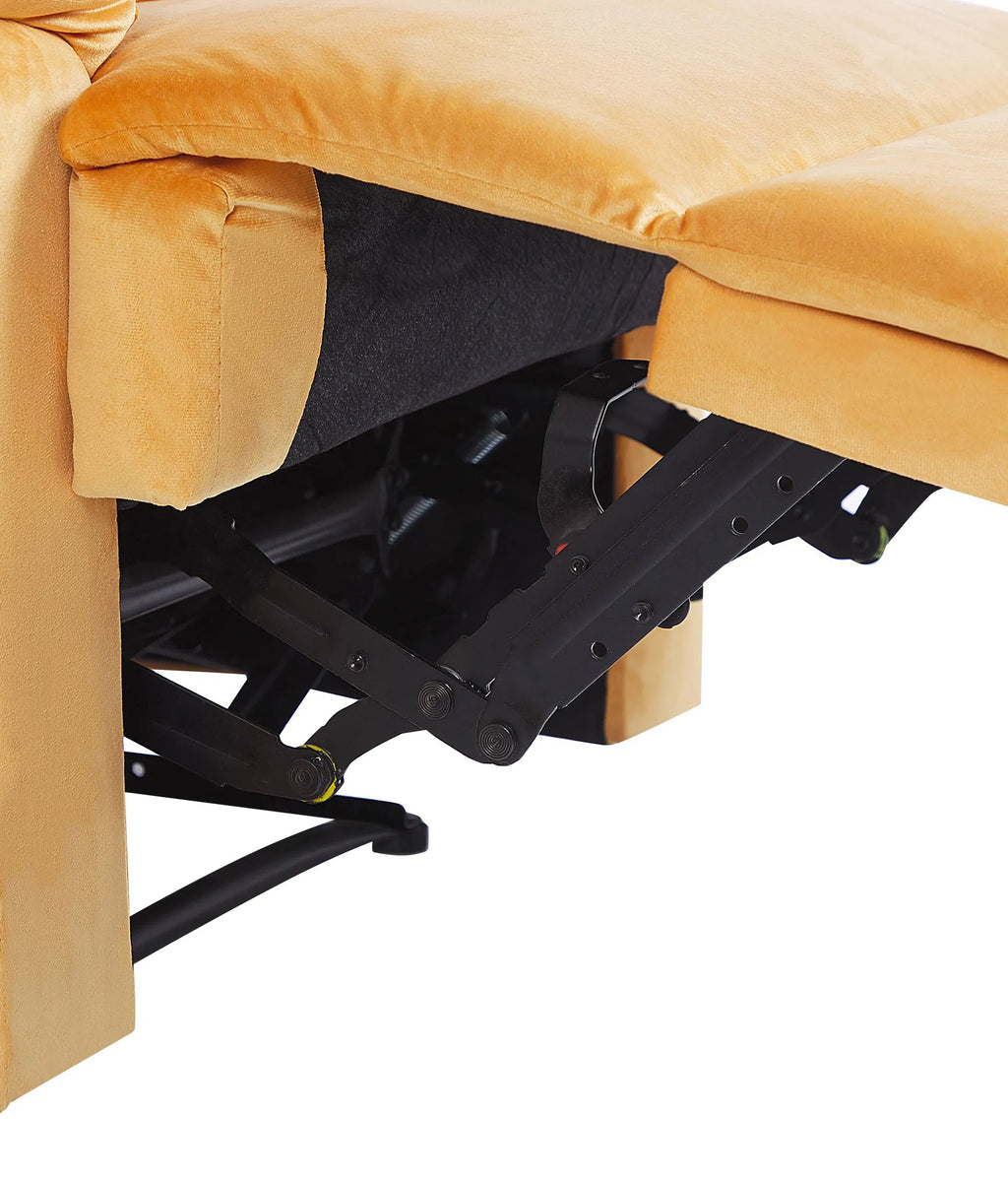 Recliner Chair ESLOV with Footrest Velvet Mustard