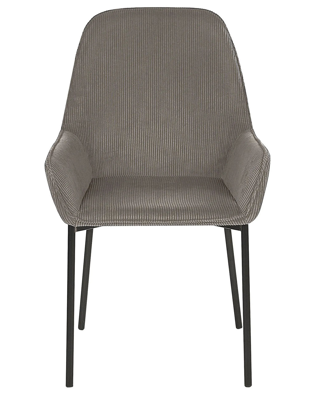 Set of 2 Dining Chairs LOVERNA Corduroy Grey