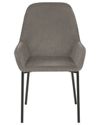 Set of 2 Dining Chairs LOVERNA Corduroy Grey