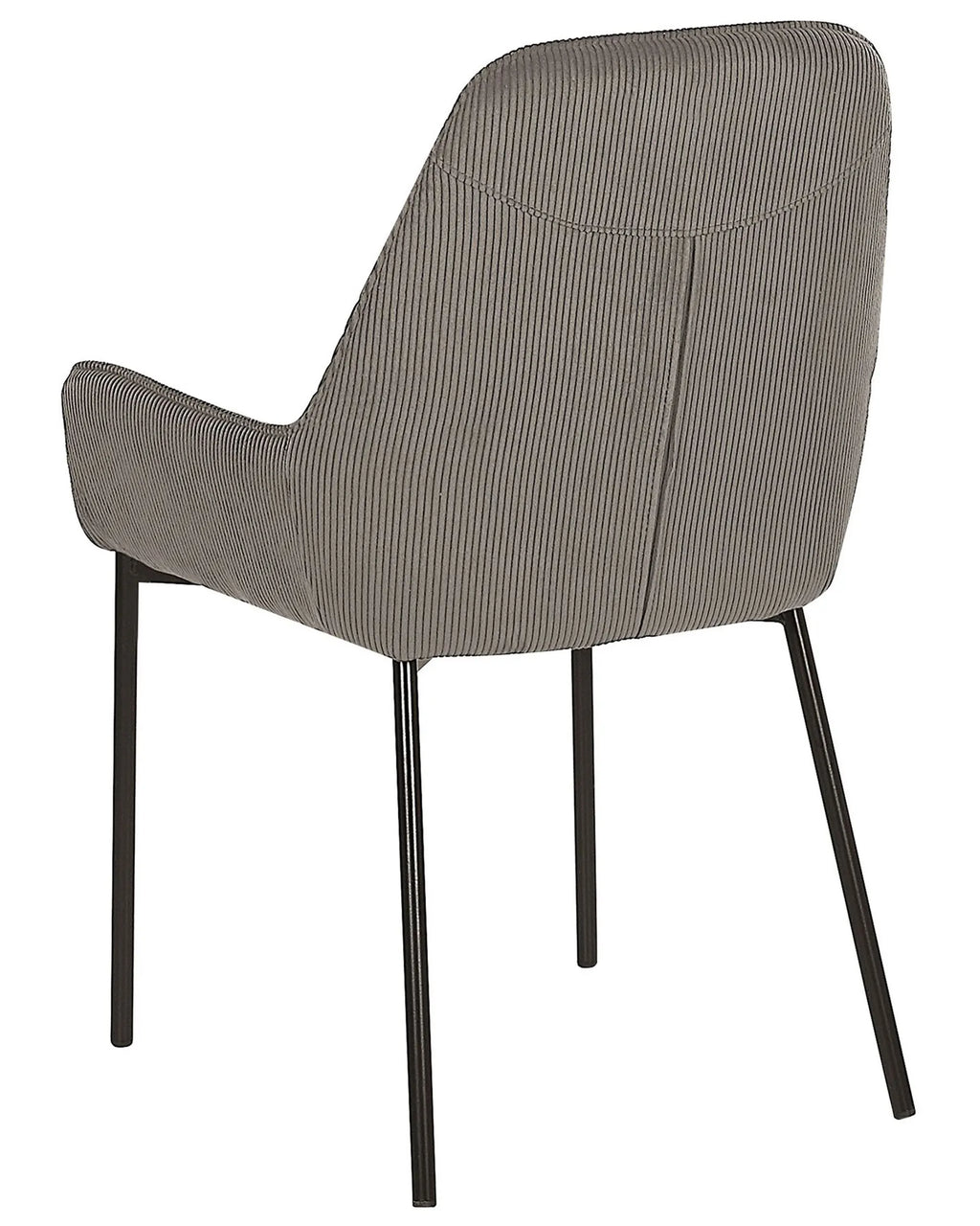 Set of 2 Dining Chairs LOVERNA Corduroy Grey