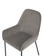 Set of 2 Dining Chairs LOVERNA Corduroy Grey
