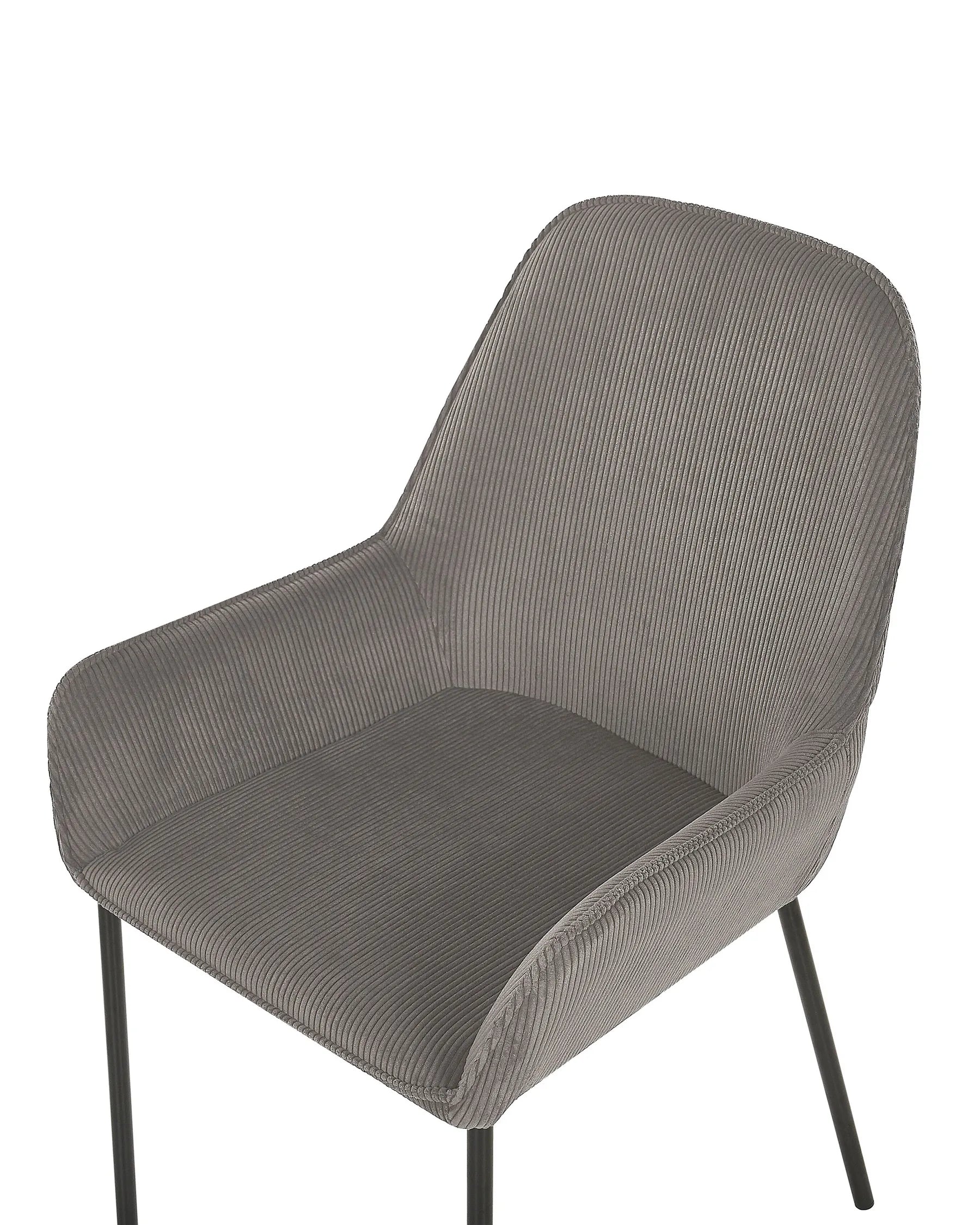 Set of 2 Dining Chairs LOVERNA Corduroy Grey