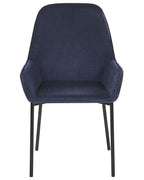 Set of 2 Dining Chairs LOVERNA Corduroy Dark Blue