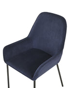 Set of 2 Dining Chairs LOVERNA Corduroy Dark Blue