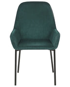 Set of 2 Dining Chairs LOVERNA Corduroy Dark Green