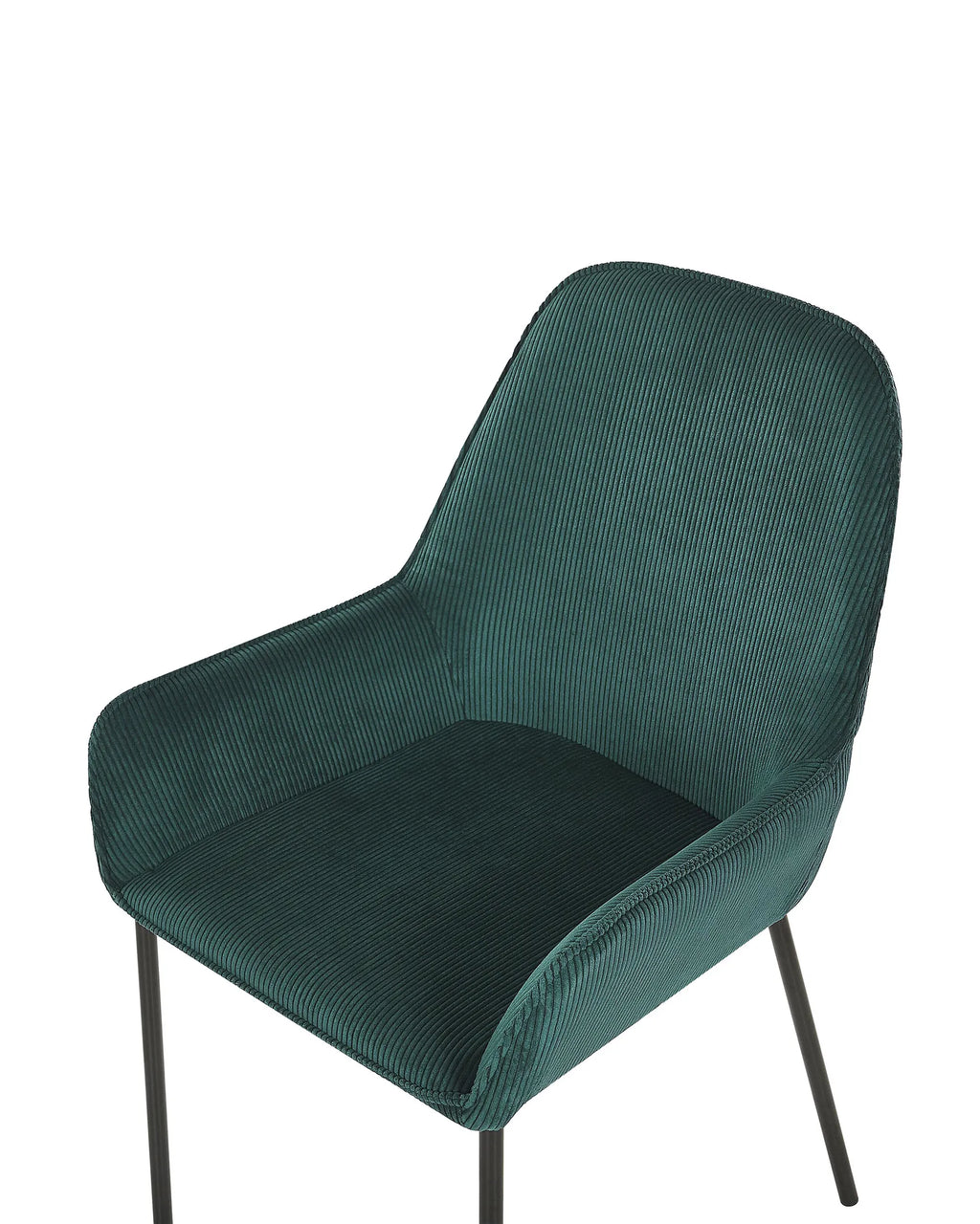 Set of 2 Dining Chairs LOVERNA Corduroy Dark Green