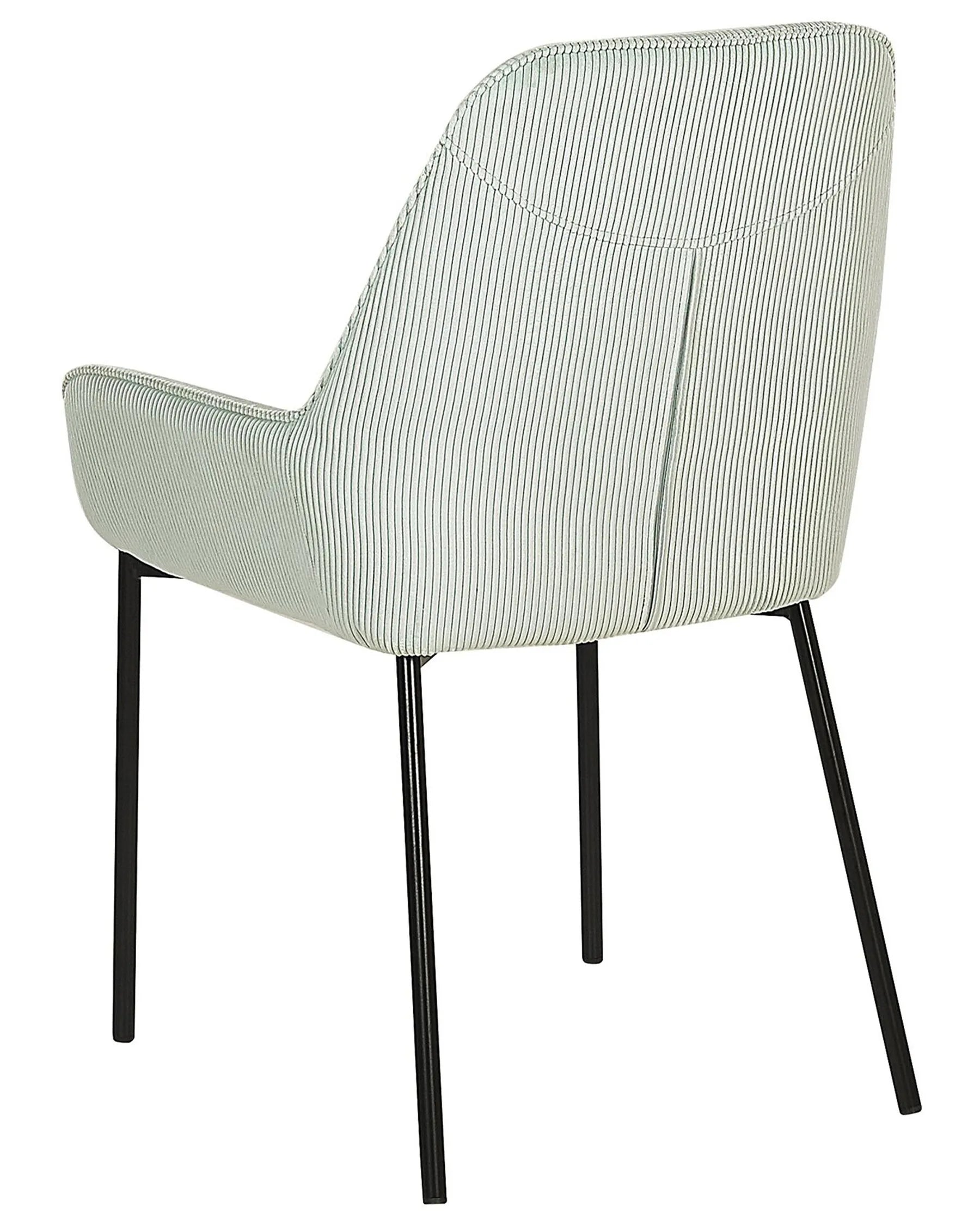Set of 2 Dining Chairs LOVERNA Corduroy Mint Green