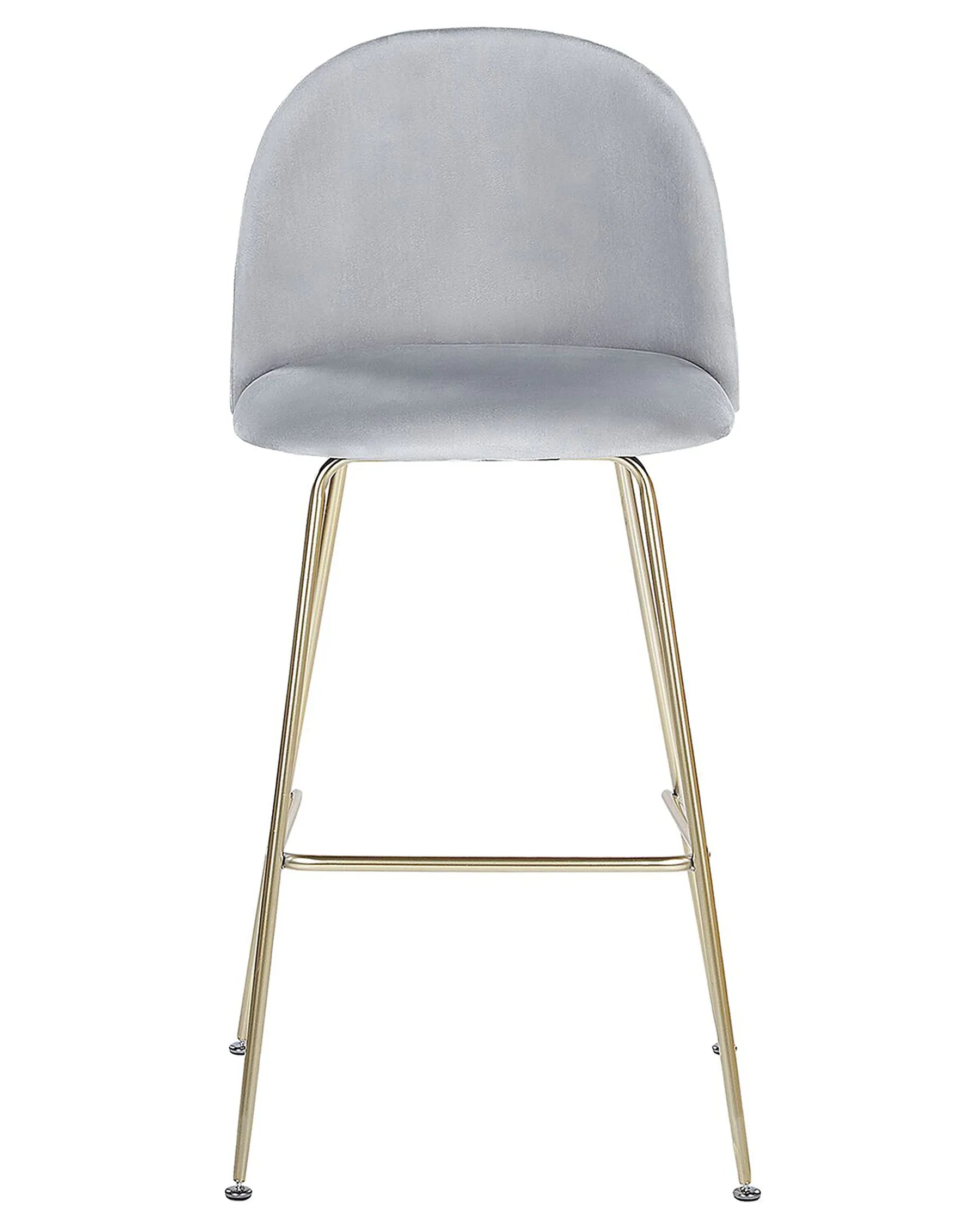 Set of 2 Bar Chairs ARCOLA Velvet Light Grey