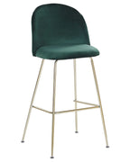 Set of 2 Bar Chairs ARCOLA Velvet Emerald Green